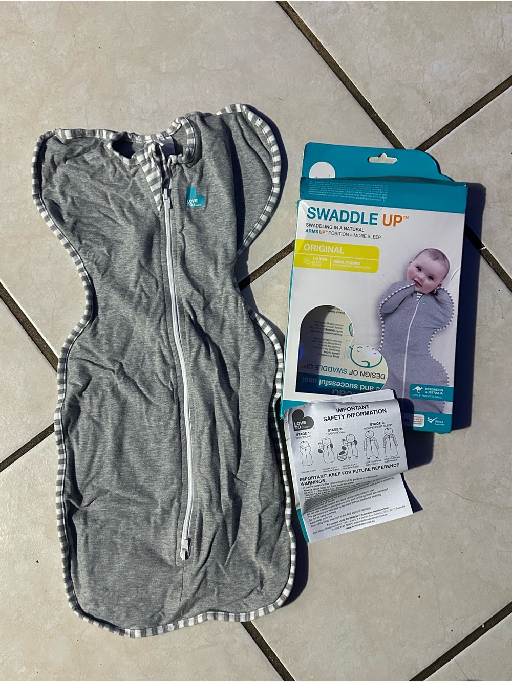 Love to Dream Swaddle Up Original Gray Two-Way Zip Sleep Sack